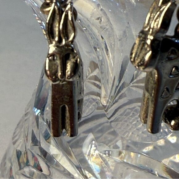 Laurel Burch Silver rabbit Animal vintage Charm Earrings - Picture 5 of 6